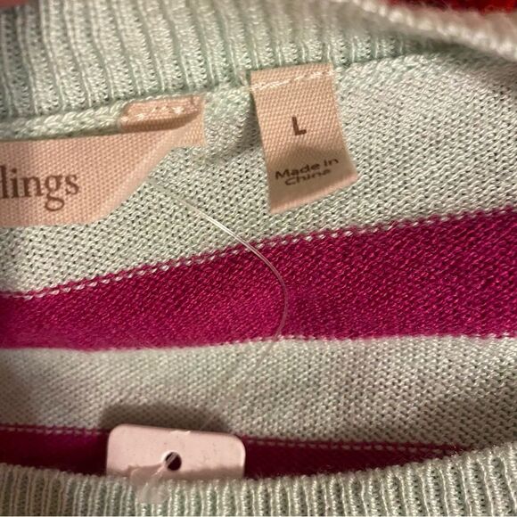 Soft Surroundings NWT Sierra Sweater Womens Size L Cashmere Wool Blend Stripe - Picture 5 of 7